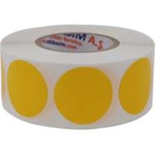 Belirtilmemiş Pp Opak Daire Işaretleme Etiketi Rulo Etiket, 30MM x 30MM Çap 1000 Adet, Yuvarlak Renkli Zemin Bask