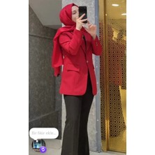 Janset Yeni Sezon Blazer Ceket Dabıl Kumaş Içi Astarlı
