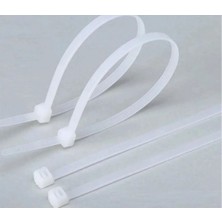 Ksp (100 Adet) 25CM x 3,6mm Plastik Cırt Kelepçe Beyaz Kablo Bağı