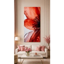 Othello Art Kırmızı Çiçek Makro Kanvas Tablo | Modern Floral Duvar Dekorasyonu