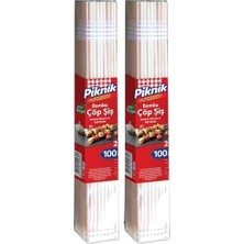 Belirtilmemiş Piknik Ağaç Bambu Şiş 25 CM–100'LÜ 113-P 2li Paket