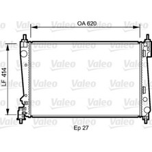 Valeo Almparca Radyatör Corsa D 05 Punto 05 Bro Ii 07 1.3 Jtd-1.7cdti Mek Ac Klimasiz 620X395X27