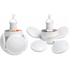 Belirtilmemiş Güneş Enerjili Katlanabilir LED Kamp Lambası, 4 Panelli Süper Parlak Taşınabilir Aydınlatma, USB Şa
