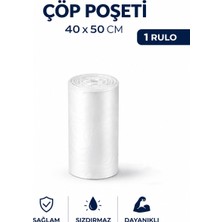 MSE HOLD 40X50 Küçük Boy Çöp Poşeti 1 Rulo 40 Adet Dayanıklı Sızdırmaz Çöp Torbası