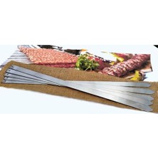 Belirtilmemiş 6 Adet Profosyonel Paslanmaz Metal Kıyma Şiş (Adana-Urfa-Antep Kebap Şişi)