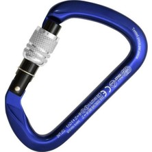 Kong Italy Kong Large Multiuse Screw Sleeve Çok Amaçlı Geniş Açıklıklı Vidalı Alüminyum D Karabina 737LA0QNPKK Mavi