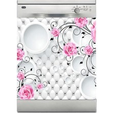 Belirtilmemiş Bulaşık Makinesi Kaplama Beyaz Eşya Kaplama 3D Pembe Gül