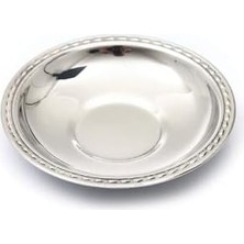 Belirtilmemiş Çay Tabağı 12'li Paslanmaz Çelik Metal Parlak Çay Tabak Damla Lokanta Kafe Restaraunt 430 0,40MM