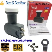 Next 4'lü Dört Çıkışlı Lnb 4K Full Hd+Lnb Kelepçesi+4 Adet Contalı Konnektör