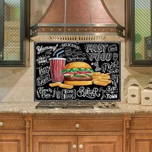 Belirtilmemiş Mutfak Duvar Tezgah Arası Ocak Arkası Kaplama Burger