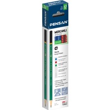Pensan Mercanlı Kurşun Kalem 12'Li Askılı HB Renkli ve Kolay Açılan Yerli Üretim Ürün