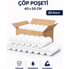MSE HOLD 40X50 Küçük Boy Çöp Poşeti 20 Rulo 800 Adet Dayanıklı Sızdırmaz Çöp Torbası
