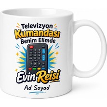 Tupya Gift Televizyon Kumandası Benim Elimde Evin Reisi Patron Kupası Hediye Bardak