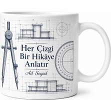 Tupya Gift Kişiye Özel Teknik Çizim Temalı Kupa Bardak Isimli Hediye