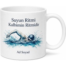 Tupya Gift Swimming Is Life Baskılı Yüzme Hayattır Kupa Bardak Yüzücü Hediye