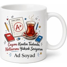Tupya Gift Öğrenci Sınav Kağıdı Yüksek Not Kantin Çayı Baskılı Kupa Bardak Hediye