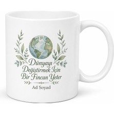 Tupya Gift Kişiye Özel Sürdürülebilir Yaşam Mesajlı Kupa Bardak Doğa Dostu Hediye