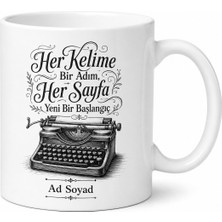 Tupya Gift Kendi Hikayeni Kendin Yaz Daktilo Desenli Yazar Ruhlu Kupa Bardak Hediye