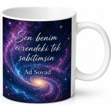 Tupya Gift Benim Biricik Ruh Eşim Galaksi Yıldızlar Evrensel Aşk Temalı Uzay Gökyüzü Baskılı Kupa Bardak Hediye