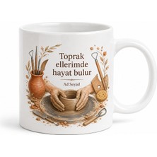 Tupya Gift Seramik Çarkı ve Çamur Temalı Kupa Heykel Yapanlara Özel Tasarım Hediye Bardak