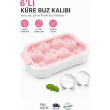 Van Vleck 6'lı Küre Buz Kalıbı – Silikon Yuvarlak Buz Topu Yapma Kalıbı, Büyük Buz Küresi Aparatı