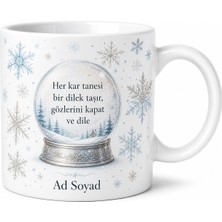 Tupya Gift Kar Küresi Sallamayı Sevenlere Kış Masalı Kar Tanesi Hediye Kupa Bardak