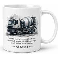 Tupya Gift Beton Santrali Operatörü Çimento Kum Suyun Doğru Oranını Karıştıran Çay Kupası Hediye