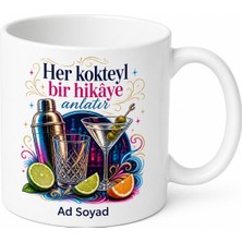 Tupya Gift Barmen Kokteyl Gece Hayatı Temalı Baskılı Kupa Bardak Eğlenceli Hediye