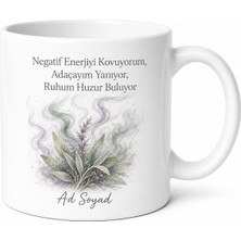 Tupya Gift Tütsü Yakanlara Negatif Enerjiyi Kovan Adaçayı Baskılı Seramik Kupa Bardak Hediye