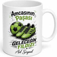 Tupya Gift Amcasının Paşası Futbol Topu Çizimli Geleceğin Yıldızı Amca Yeğen Spor Aşkı Çay Kupa Bardak