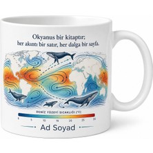 Tupya Gift Okyanus Bilimcisine Hediye Deniz Sıcaklığı Akıntı Yönü Balina Göçü Okyanus Akıntısı Kupa Bardak