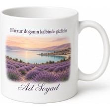 Tupya Gift Burdur Lavanta ve Göl Temalı Kupa Bardak | Özel Tasarım Hediye Bardak