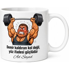 Tupya Gift Kaslı Arkadaş Kupası Ağırlık Kaldırırken Surat Ifadesi Bozulan Komik Hediye Bardak