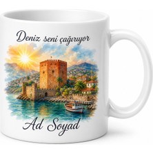 Tupya Gift Alanya Kızıl Kule Manzarası Deniz Güneş Yazlık Kupa Bardak Hediye