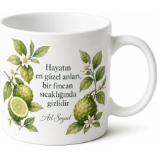 Tupya Gift Bergamot Temalı Baskılı Kupa Bardak Hediye Özel Tasarım Porselen Mug