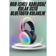 Cm Store Kulak Üstü Kablosuz Bluetooth Kulaklık Unısex Renkli Işıklı Kulaklık