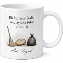 Tupya Gift Apartman Görevlisi Kapıcı Sabah Çöpü Alan Ekmek Dağıtan Emek Kupa Bardak Hediye