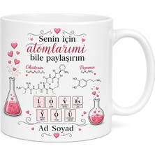 Tupya Gift Aşkın Kimyası Formüllerle Süslenmiş Sevgililer Günü Kupa Bardak Hediye