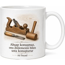 Tupya Gift Ahşap Atölyesi Için Özel Baskılı Kupa Bardak Hediye Marangoz Ahşap Usta