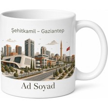 Tupya Gift Şehitkamil Modern Şehir Dokusu Antep Hatırası Kupa Bardak Hediye