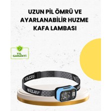 Cm Store Üç Renkli LED Kafa Feneri 53 Mod Güç Göstergeli Type C Şarjlı
