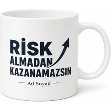 Tupya Gift Risk Almadan Kazanamazsın Yazılı Girişimci Motivasyon Kupası Hediye Bardak
