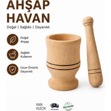 Van Vleck Ahşap Havan ve Tokmak – Baharat, Sarımsak ve Kuruyemiş Ezme Öğütme Aparatı