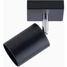 Riolight Rıolight Modern Siyah Hareketli Başlık 1XGU10 Duylu Tekli Metal LED Spot(Ampül Dahil)