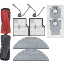 Populer Roborock Saros 10 Uyumlu Full Yedek Parça Seti 2 Hepa Filtre, 2 Mop, 2'li Fırça, 2 Yan Fırça ,2 Toz Torbası