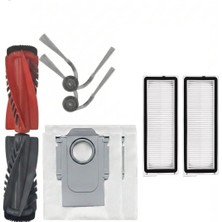 Populer Roborock Qrevo Curv / Qrevo C / Qrevo C Pro Uyumlu Full Yedek Parça Seti 2 Ana Fırça 2 Hepa Filtre 2 Yan Fırça 2 Toz Torbası