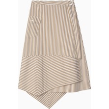 3.1 Phillip Lim Çizgili Poplin Asimetrik Wrap Kadın Etek