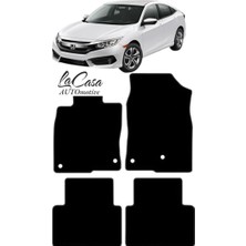 Gian Fabio Falleri Lacasa Honda Civic (Fc5 2016-2021) Uyumlu Lacasa Velur Halı Paspas ( Özel Anti-Slip Kaydırmaz Taban)