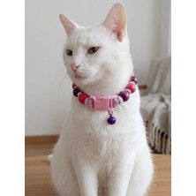 Balkonda Kedi Kolyesi Tasma Boncuklu Sesli Zilli