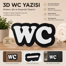 Major Hobi 3D WC Yazısı Kapı Süsü Tuvalet Tabelası Modern Dekoratif WC İşareti Siyah Beyaz